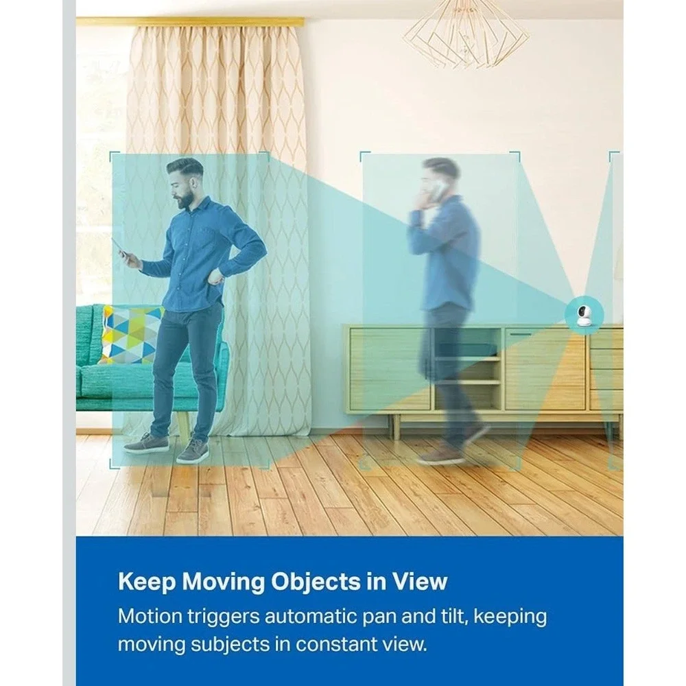 3K 5MP Indoor Security Camera w/ 360° Pan Tilt, Night‎ Vision, Alexa Ready